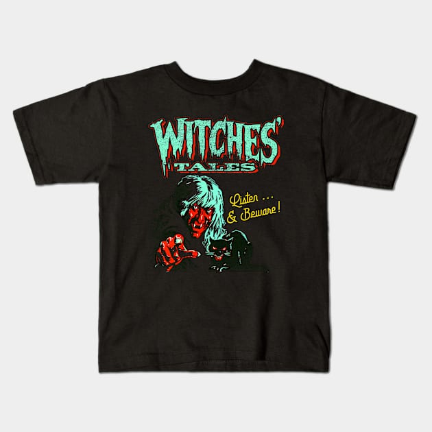 Witches Tales, distressed - From the eerie publication magazine Kids T-Shirt by MonkeyKing